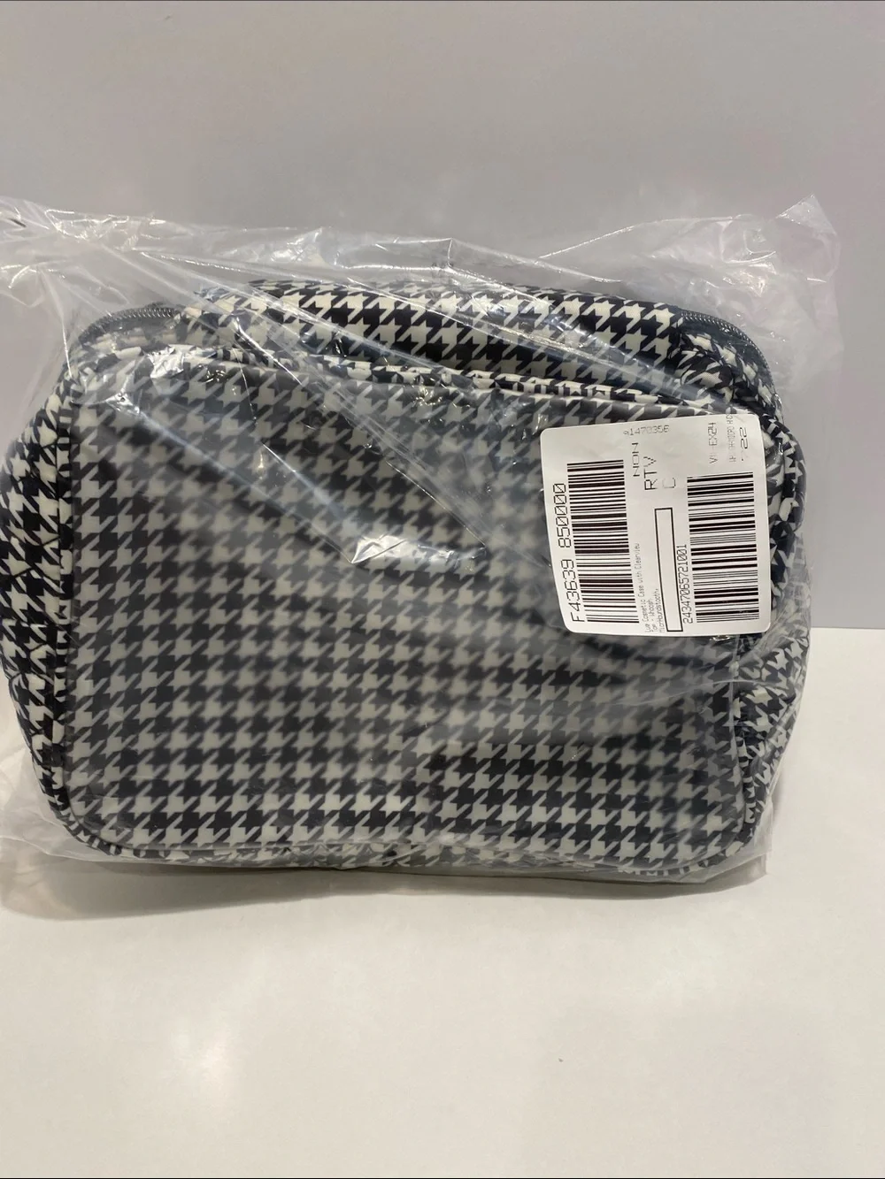 lug Whoosh Cosmetic & Makeup Case NWT Micro Houndstooth